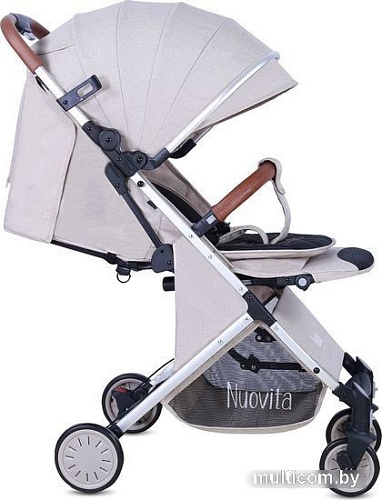 Коляска прогулочная «книга» Nuovita Giro Lux (бежевый/серебристая рама)