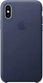 Чехол Apple Leather Case для iPhone XS Midnight Blue