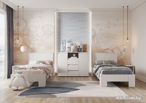 Комод Стендмебель Хелен КМ 03 805 5 ящиков (белый/белый)