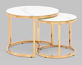 Журнальный столик Stool Group Селена (стекло белый мрамор/золото)