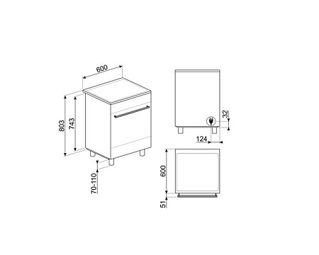 Кухонная плита Smeg C6IMXT2