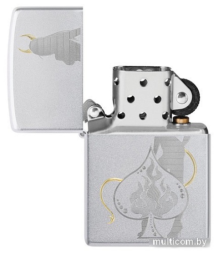 Зажигалка Zippo Satin Chrome Devilish Ace 48658
