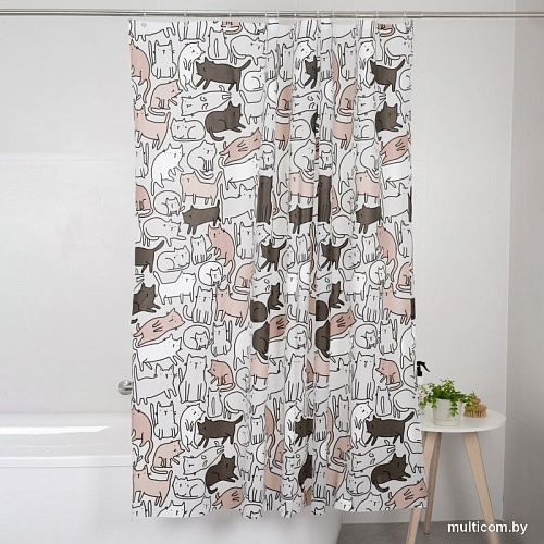 Шторка-занавеска для ванны Fora Peva Cats FOR-PV09