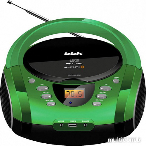 Портативная аудиосистема BBK BX165BT (черный/зеленый)