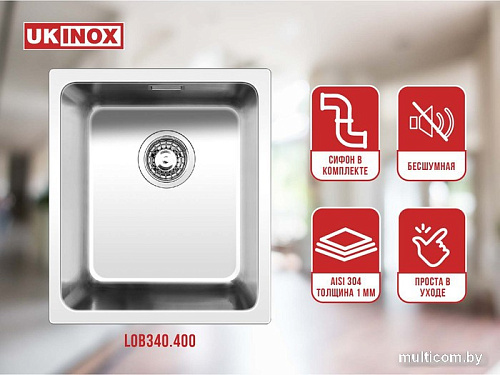 Кухонная мойка Ukinox Лофт LOB340.400-GT10P