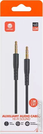 Кабель Vipfan L04 3.5 мм - 3.5 мм (1 м, черный)