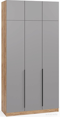 Шкаф распашной Soma Lord Black 3-х створчатый 120x240 (дуб крафт золотой/серый)