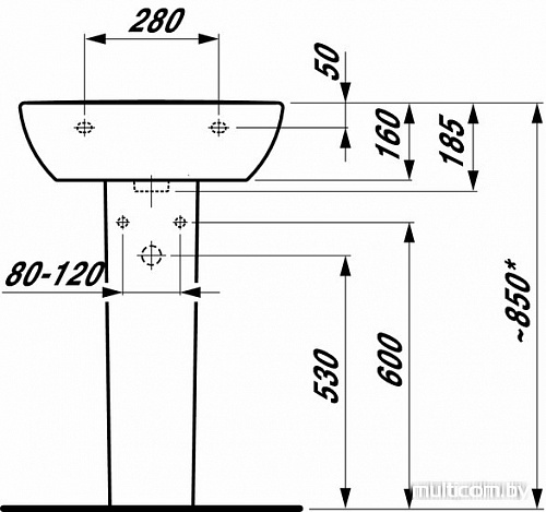 Умывальник Laufen PRO 810951 55x44