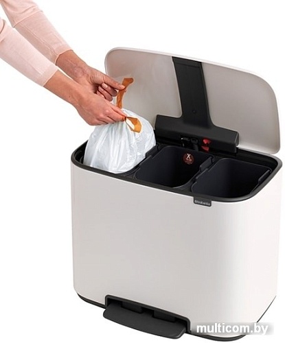 Brabantia Bo Pedal Bin 3 x 11л (белый)