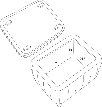 Пуфик Mio Tesoro Амма с ящиком для хранения (зеленый №33)