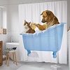 Шторка-занавеска для ванны JoyArty Кот и пес в ванной sc_15568