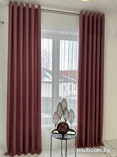 Комплект штор Модный текстиль Канвас 01L 112MTKANVASMO2-11 2.5x3.6 (2шт, розовая пудра/серебряный)