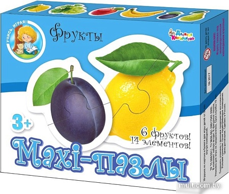 Мозаика/пазл Десятое королевство Maxi Фрукты 14 элементов 02645