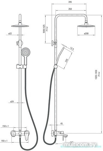 Душевая система Deante Jaskier NAC 01JM
