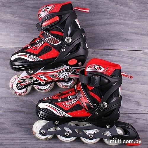 Роликовые коньки Darvish DV-S-11S (р. 30-34, черный/красный)