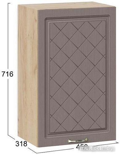 Шкаф навесной Трия Бьянка 1В45 (дуб крафт золотой/дуб серый)