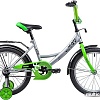 Детский велосипед Novatrack Vector 18 (серебристый/зеленый, 2019)
