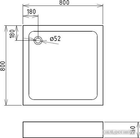 Душевой поддон Gemy ST15A 80x80