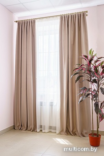 Комплект штор Decoretto Блэкаут дюна БД-K27 3.5x2.6 м (песочный, 2 шт)