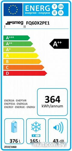 Четырёхдверный холодильник Smeg FQ60X2PE1