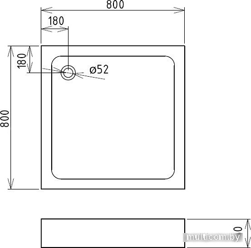 Душевой поддон Gemy ST15A 80x80