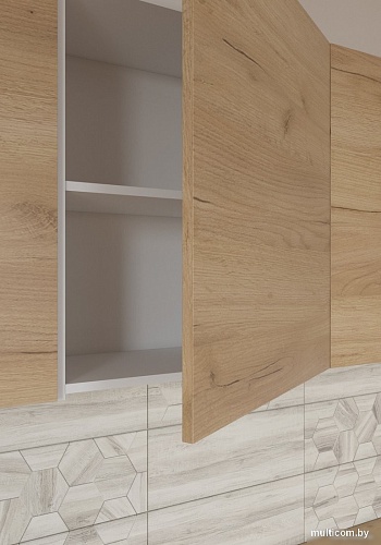 Готовая кухня Интермебель Микс Топ-6 2.1м без столешницы (белый премиум/графит серый)