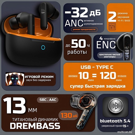 Наушники Venso VT-709 ANC (черный)