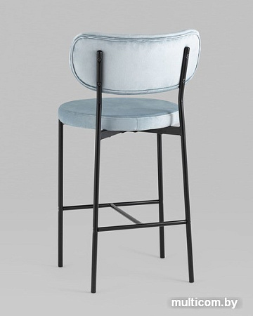 Стул Stool Group Барбара полубарный (велюр серо-голубой/черный)