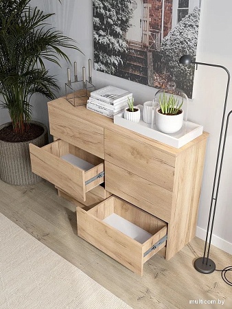 Комод Горизонт Нео 1050 6 ящиков (дуб золотой крафт)