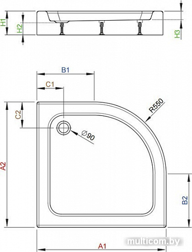 Душевой поддон Radaway Laros A Compact 85x85 [SLA8585-01]