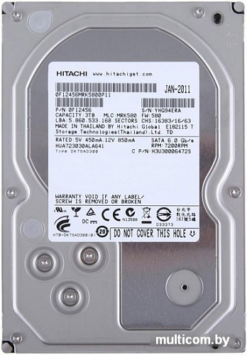 Жесткий диск Hitachi Ultrastar 7K3000 3TB (HUA723030ALA641)