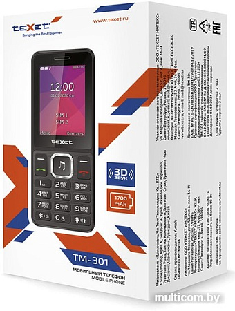Мобильный телефон TeXet TM-301 (черный)