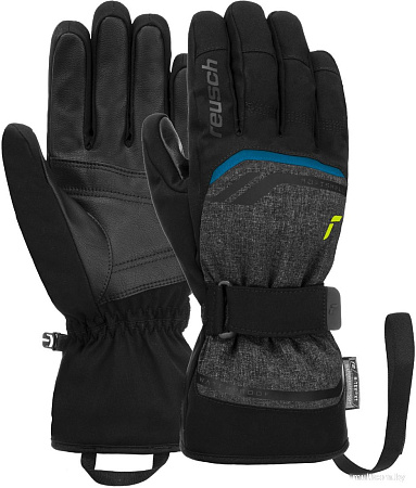 Горнолыжные перчатки Reusch Primus R-Tex Xt/6201224-6623 (р-р 8.5, Black Melange/Safety Yellow/Brilliant Blu)