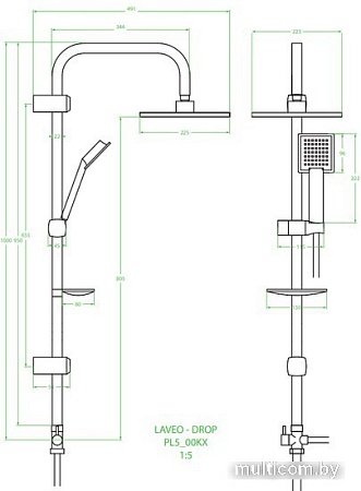 Душевая система Laveo Drop PL5 00KX