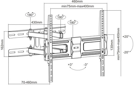 Кронштейн iTech PTRB44L (черный)