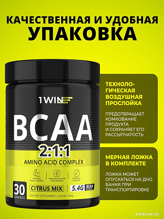 BCAA 1WIN BCAA 2:1:1 (180г, цитрусовый микс)