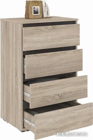 Комод Кортекс-мебель Бари 60 4ш (дуб сонома/дуб сонома/береза)
