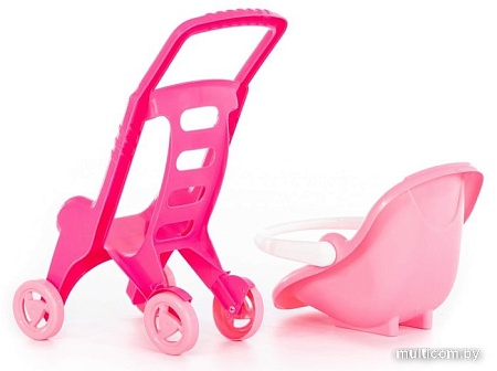 Коляска для кукол Полесье Pink Line 2х1 44525