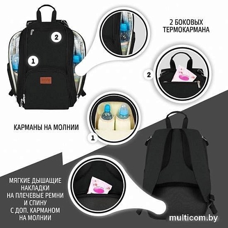 Рюкзак для мамы Nuovita Capcap Via (черный)