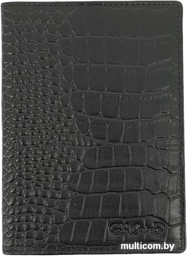 Обложка для паспорта S.Quire 6400-BK CROCO (черный)