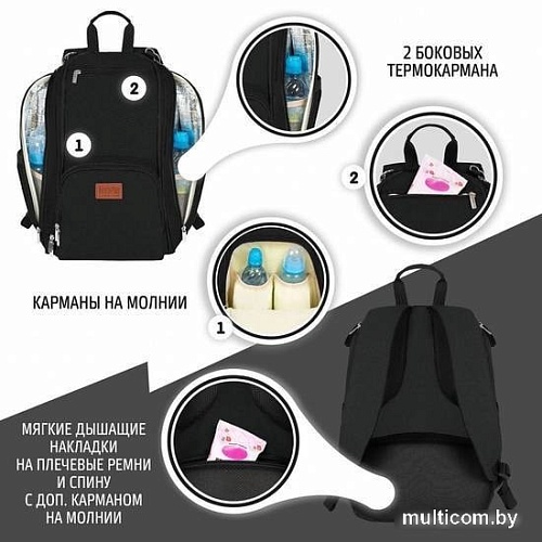 Рюкзак для мамы Nuovita Capcap Via (черный)