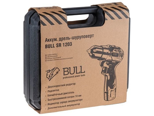 Дрель-шуруповерт Bull SR 1203 (с 2-мя АКБ, кейс)