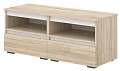 Тумба Кортекс-мебель Бари ТВ 120 2ш-2 (дуб сонома/дуб сонома/белый)