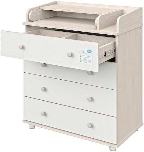 Детский комод Атон Мебель Орион 804 Oliver ЛДСП (бодега светлый/белый)