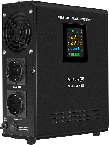 Источник бесперебойного питания ExeGate FineSine SX-500.LCD.AVR.2SH EX295995RUS
