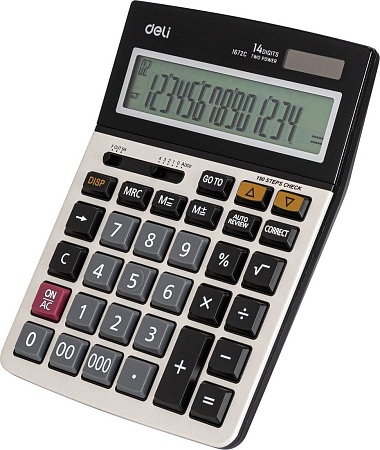 Бухгалтерский калькулятор Deli E1672C (серебристый)