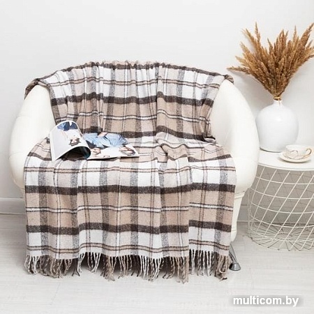 Плед Vladi Palermo 140x200 9010263 (белый/песочный/каст)