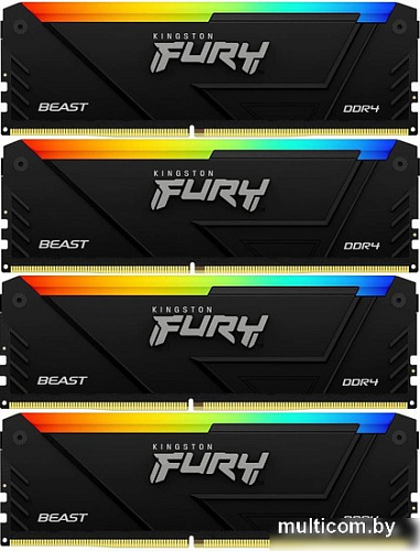 Оперативная память Kingston FURY Beast RGB 4x32ГБ DDR4 3600 МГц KF436C18BB2AK4/128