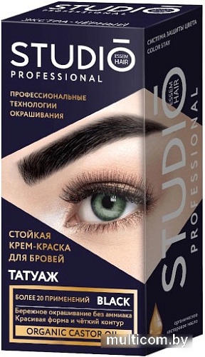 Краска для бровей Studio Professional с эффектом татуажа (экстра-черный)