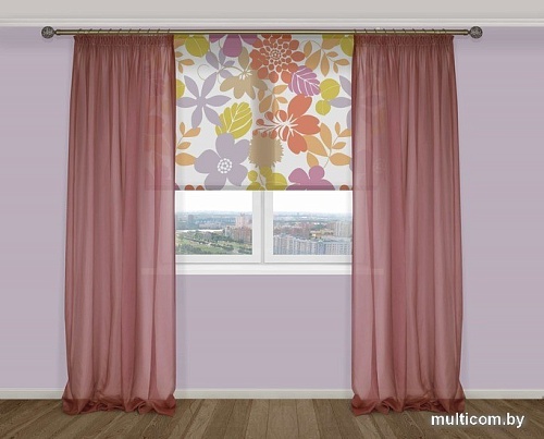 Комплект гардин Delfa Voile СТШ/Д-050 Voile/096 2x2.5 м (цикламен, 2 шт)